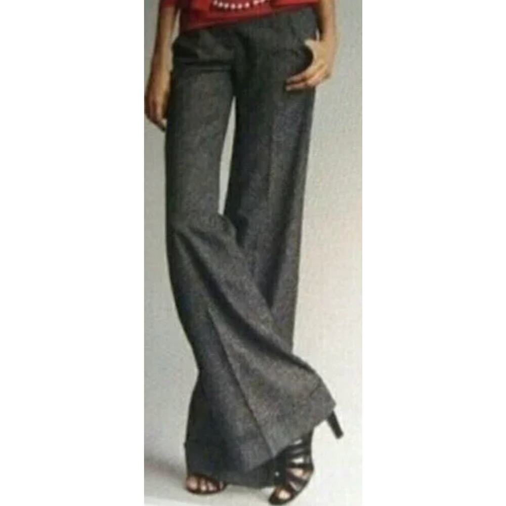 cAbi Women's Dress Pants Wide Leg Preppy Heathered Gray Corporate Core Size 8 - Picture 1 of 12